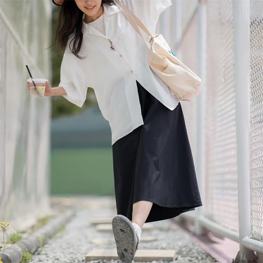 马登（Maden） 日系休闲半身裙百搭显瘦松紧高腰A字半裙工装女 商品图4