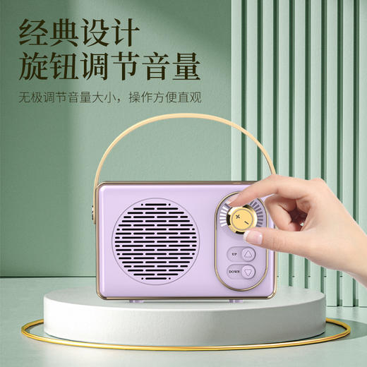 「始于颜值！复古经典」复古蓝牙音箱低音炮 迷你小音响无线高音质重低家用便携式型影音电器 商品图2