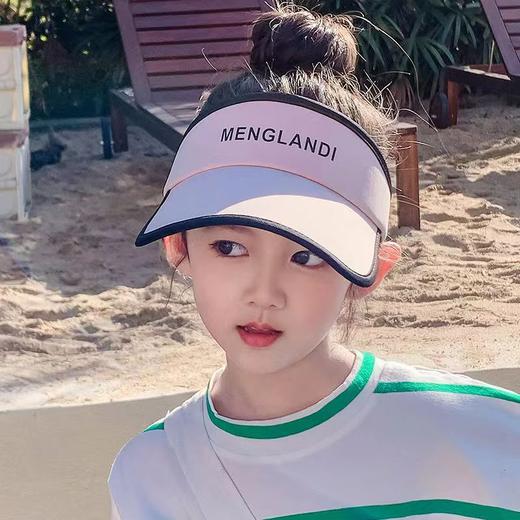 黛唯梵  儿童防晒帽女童夏季防紫外线扎马尾遮阳帽洋气男孩空顶户外太阳帽 商品图5