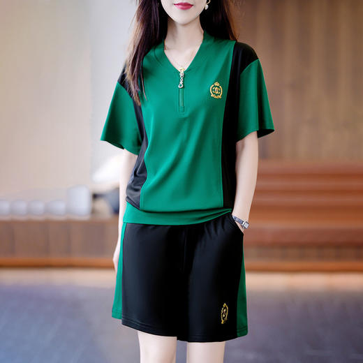 休闲运动短裤套装，女新款夏装薄款时尚洋气小个子休闲两件套QB-BLTY6689 商品图2