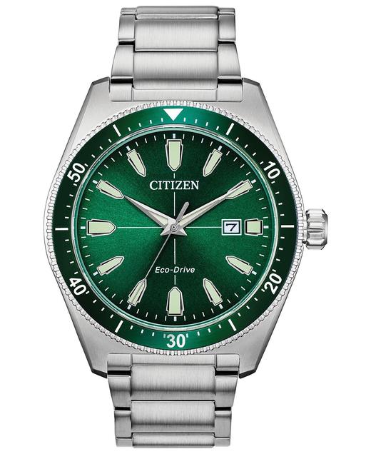 Citizen西铁城绿表盘 光动能男表43mm 父亲节好折￥2450直邮到手！ 商品图0