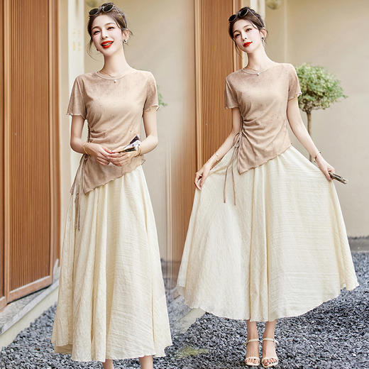 优雅时尚，气质收腰修身半身裙两件套HR-BBL2325-1 商品图7