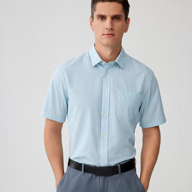 【纯棉短袖衬衫】23年春夏新品男士100%衬衫时尚商务休闲上衣
