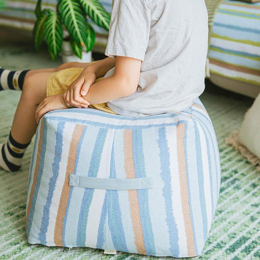 海洋条纹系列梯形脚凳手提换鞋凳客厅家用 商品图2