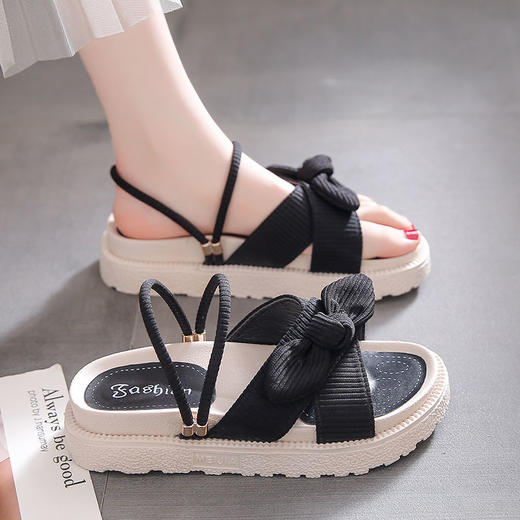 升级款【仙女风~小众厚底拖鞋】网红新款爆款，舒适不磨脚，凉鞋女夏，平底仙女风，罗马厚底两穿凉拖-QQ 商品图10