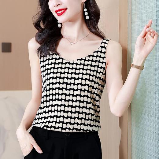 KQL-369H1676波点小吊带背心女外穿2023夏季新款美背感无袖缎面打底上衣 商品图5