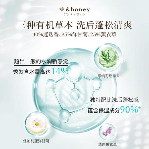 安蒂花子 植物精粹头皮护理洗发水控油蓬松洗头膏 440ml/瓶 商品图2