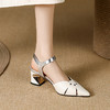 日常百搭，纯色镂空尖头真皮粗跟凉鞋JZJ-JZ213 商品缩略图11