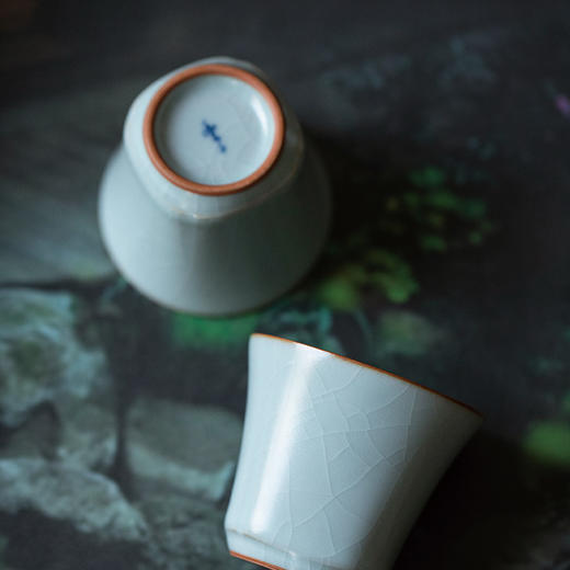 【丰子汝窑】【高圆方杯2入】茶杯手工开片主人杯陶瓷汝瓷单杯子个人品茗杯功夫茶具 商品图4