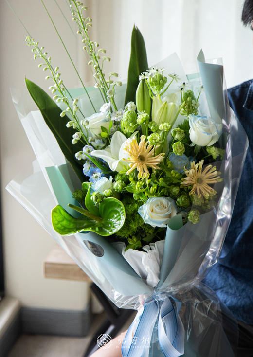 【父爱如山】蓝绿色系花束 商品图0