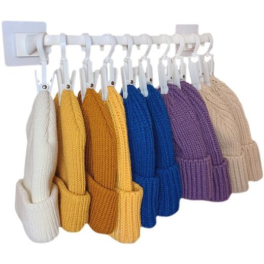 【免打孔！宝宝衣物收纳杆】儿童衣柜挂杆，衣柜空间变得更大，边角圆润，防滑齿纹，收纳，壁挂婴儿口水巾挂钩，毛巾袜子，夹子免打孔粘钩-QQ 商品图4