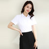 罗蒙夏季女装短袖棉质衬衫女士修身显瘦暗门襟商务通勤职业OL上班衬衣女 商品缩略图7