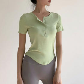 瑜伽服上衣女夏季薄款时尚圆领健身短袖宽松显瘦速干跑步运动t恤JM 000 DX23-931