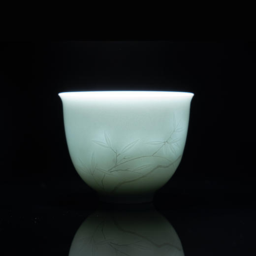 天青雕刻梅花杯 商品图2