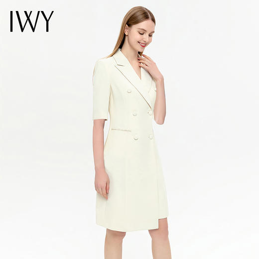 IWY/杏色时尚西装连衣裙夏季新款气质简约高级感中长裙Q13209 商品图2