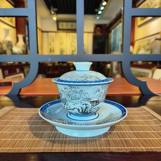 粉彩雪景瑞雪丰年盖碗 商品图0