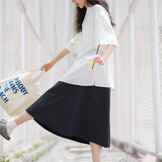 马登（Maden） 日系休闲半身裙百搭显瘦松紧高腰A字半裙工装女 商品图1