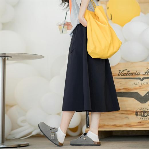 马登（Maden） 日系休闲半身裙百搭显瘦松紧高腰A字半裙工装女 商品图3