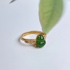S925碧玉戒指-叶子边葫芦面 商品缩略图0