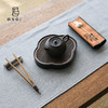 缘石台/君子系列/海棠 玉檀砚+手编铜 茶盘干泡台储水小茶盘壶承 商品缩略图1