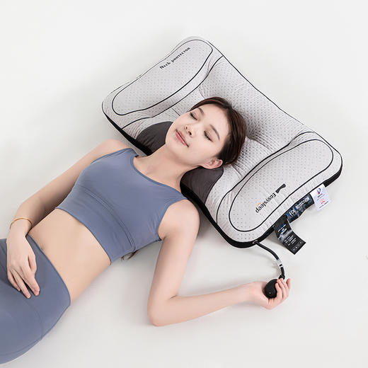 自然醒热艾1号-颈椎深养气垫枕颈椎枕头护颈椎助睡眠睡觉专用艾草热敷牵引修复反弓劲椎可调节枕头LFS 商品图2