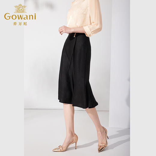 【香云纱】乔万尼真丝半身裙重磅26mm提花香云纱鱼尾半裙显瘦气质ET2D322 商品图1