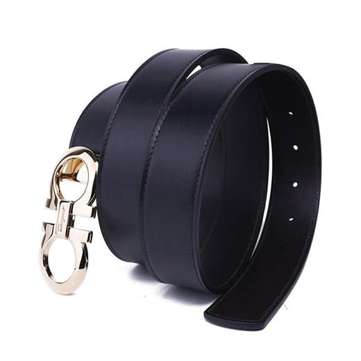 Salvatore Ferragamo 菲拉格慕 男士黑色棕色牛皮板扣式双面腰带 67-5542-586940【包装随机，部分无包装盒】 商品图2