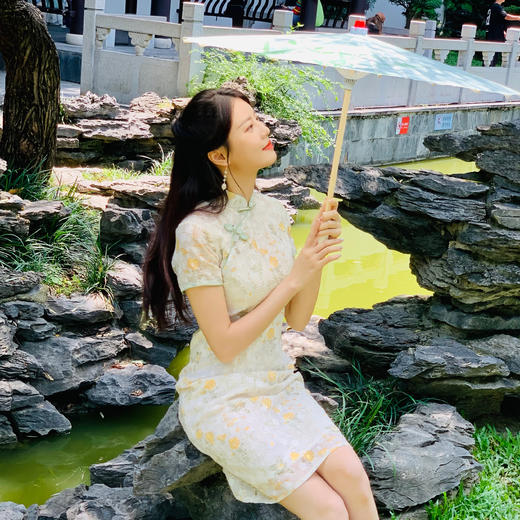 【百图lulu定制】【夏荷旗袍】时尚气质  修身显瘦 中式风 旗袍 商品图7