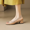 法式复古，拼色中跟侧空罗马露趾凉鞋MLD-AC1156 商品缩略图5