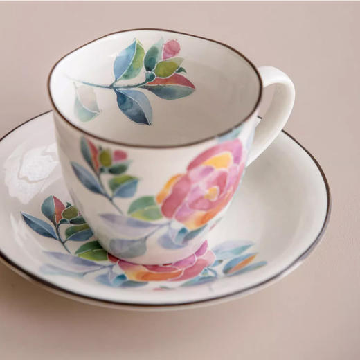 【清仓特惠7折，仅1套，无货退款】日本进口美浓烧和蓝花卉咖啡套杯日式家用陶瓷下午茶杯马克杯250ml 商品图4