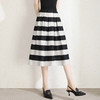 条纹拼接中长款简约修身时尚A字裙夏款松紧腰休闲半身裙MYX-88812 商品缩略图1