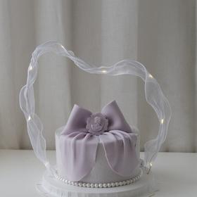 高定款--紫色翻糖蝴蝶结蛋糕（提前2天预定）