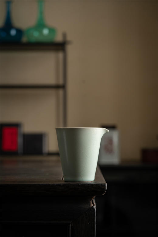 汝山明丨仿古豆青釉觅真公道杯 商品图3