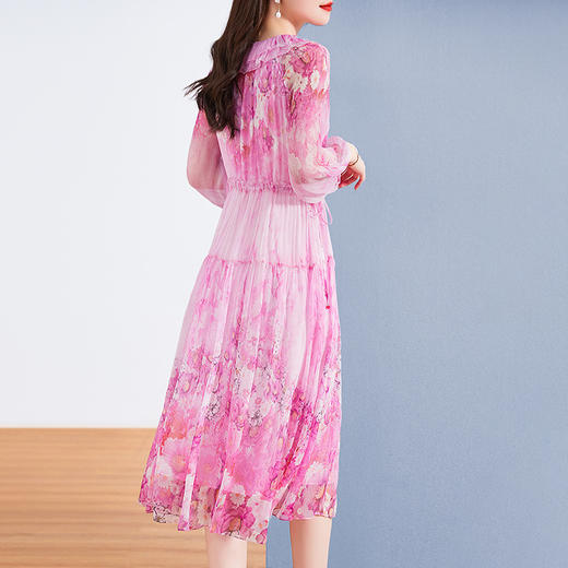 扎染印花真丝乔其连衣裙ZS-3776 商品图3