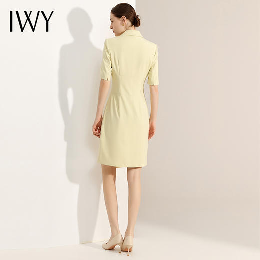 IWY/高级感黄色西装连衣裙女夏季薄款气质职业裙装播音主持人上镜正装Q13203 商品图5