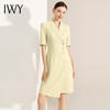IWY/高级感黄色西装连衣裙女夏季薄款气质职业裙装播音主持人上镜正装Q13203 商品缩略图3