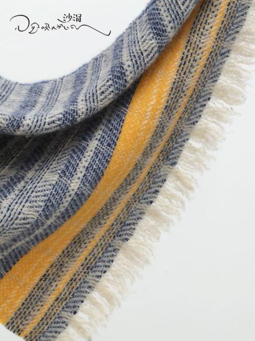 西藏手工氆氇羊绒撞色围巾 SJF95P555A 商品图2