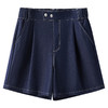休闲时尚，简约短款牛仔阔腿三分裤夏款后腰松紧时髦短裤MYX-9504 商品缩略图4