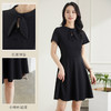 罗蒙夏季女装短袖连衣裙女士修身显瘦蝴蝶结装饰领通勤百搭休闲连衣裙 商品缩略图4