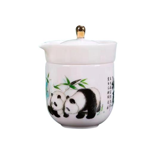 《执夷-熊猫》熊猫旅行茶具，徐建勇老师签章，堆金工艺 温润如玉 通透洁白，精美好礼 馈赠佳选 商品图9
