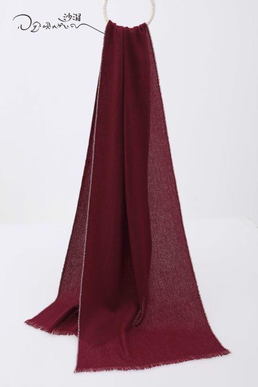 撞边羊绒围巾 SJF92P802N 商品图2