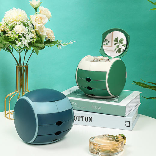 【抽屉式带镜子首饰盒】时髦当道百宝首饰盒，轻奢质感，利落归置，收纳利器妆台有格调，项链耳钉耳环耳饰戒指饰品手镯多层珠宝收纳盒 商品图2