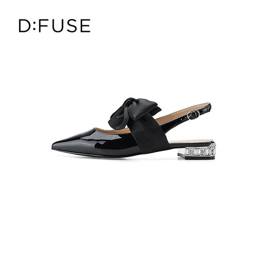 DFuse迪芙斯2023春季新款尖头真丝蝴蝶结低跟单鞋女鞋DF31114111 商品图4