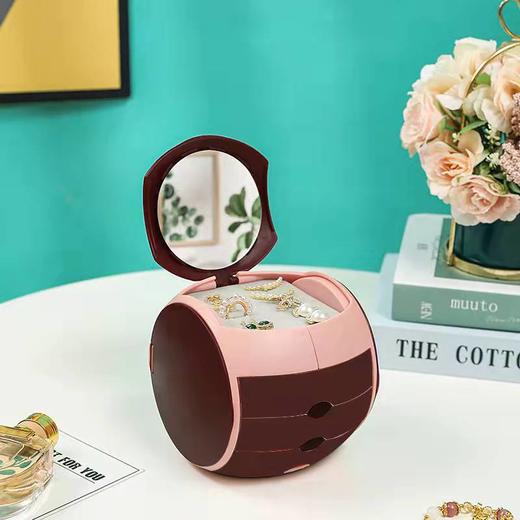 【抽屉式带镜子首饰盒】时髦当道百宝首饰盒，轻奢质感，利落归置，收纳利器妆台有格调，项链耳钉耳环耳饰戒指饰品手镯多层珠宝收纳盒 商品图3