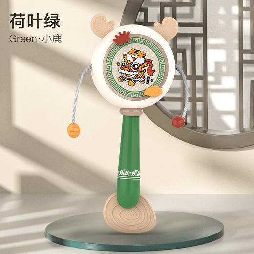 【柔软硅胶可啃咬，按摩宝宝牙床】采用奶嘴般材质，呵护宝宝口欲期，婴儿早教玩具国潮拨浪鼓宝宝安抚玩具0-3岁婴儿手摇 商品图6