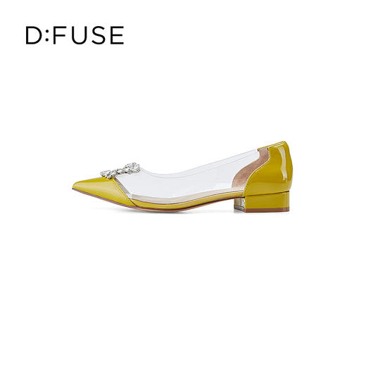 D:FUSE/迪芙斯秋季新品透明方形钻扣尖头平底单鞋DF31111156 商品图4