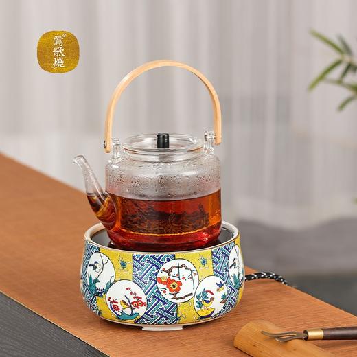 莺歌烧 电陶炉静音九谷茶炉家用台式小型迷你烧水煮茶器功夫茶炉 喜上眉梢 商品图1