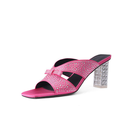 夏季新款，水钻丝绸水晶粗跟气质凉拖YLY-A2003 商品图13