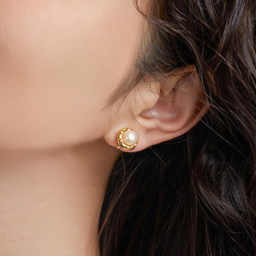 Manreya玛芮雅“香缇兰”法式复古珍珠无痛耳夹法式复古气质简约 商品图2