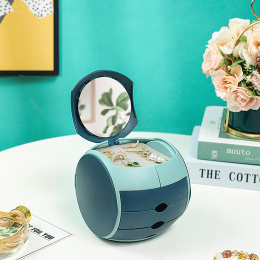 【抽屉式带镜子首饰盒】时髦当道百宝首饰盒，轻奢质感，利落归置，收纳利器妆台有格调，项链耳钉耳环耳饰戒指饰品手镯多层珠宝收纳盒 商品图6